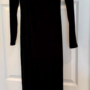 NWT SKIMS Black Long Sleeve Bodycon Midi Dress